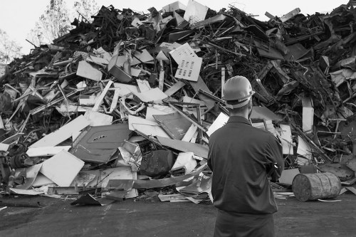 Professionals performing office clearance in a Catford office space