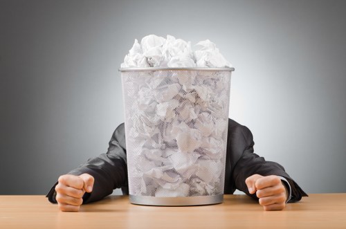Professional team managing waste clearance